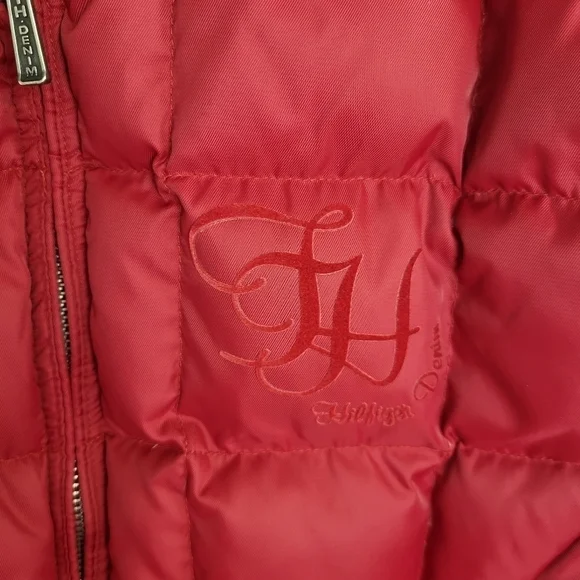 Tommy Hilfiger Quilted Down Red Women's Jacket Size Small - Picture 7 of 14